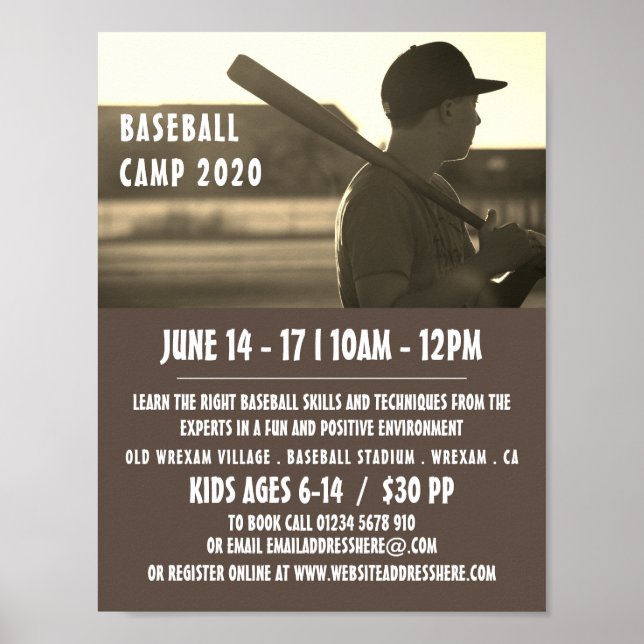 Affiche Joueur de baseball vintage, Campagne de baseball P (Devant)