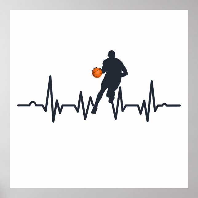 Affiche joueur de basket avec hearbeat (Devant)