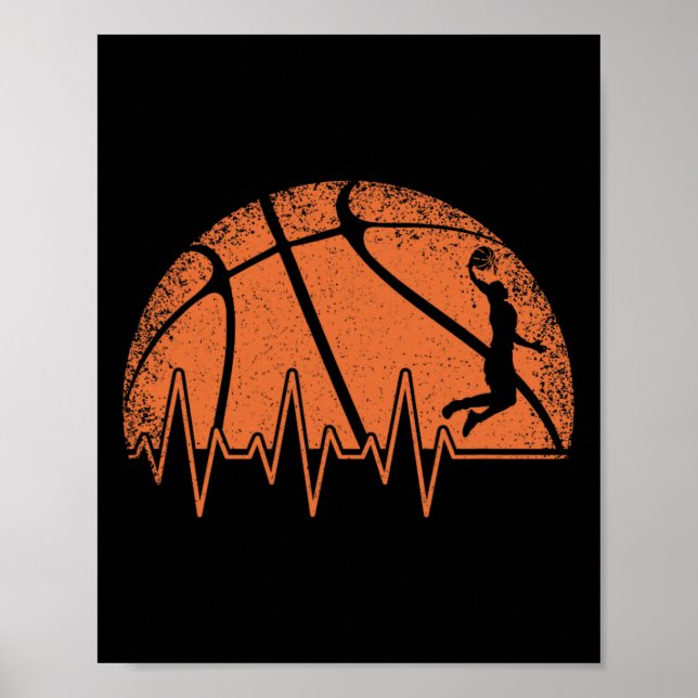 Affiche Joueur de basket-ball amusant (Devant)