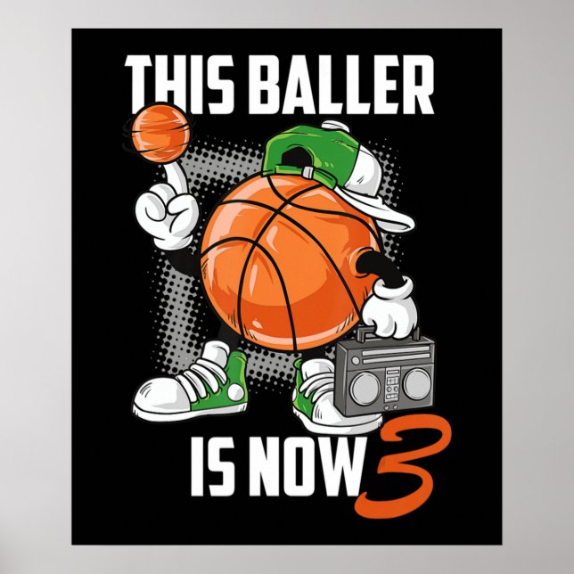 Affiche Joueur de basket-ball de 3e anniversaire Fundy 3 a (Devant)