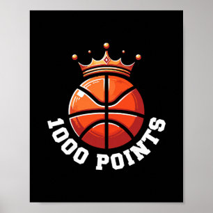 Affiche Joueur de basket-ball de lycée marqueur de 1000 po