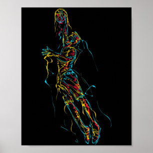 Affiche Joueur de basket-ball enfant jeu de papa abstrait