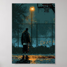 Joueur de basket-ball solitaire la nuit