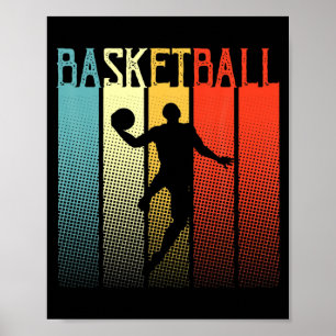 Affiche Joueur de basket-ball vintage rétro pour hommes ga