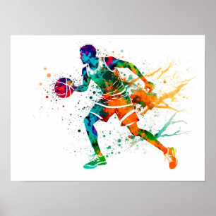 Affiche Joueur de basket en action