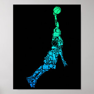 Affiche Joueur de basket Entraîneur Dunking Enfants Garçon