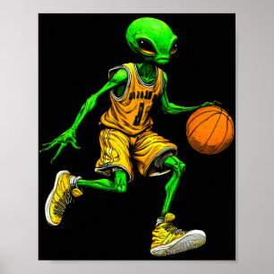 Affiche Joueur de basket extraterrestre à manches longues 