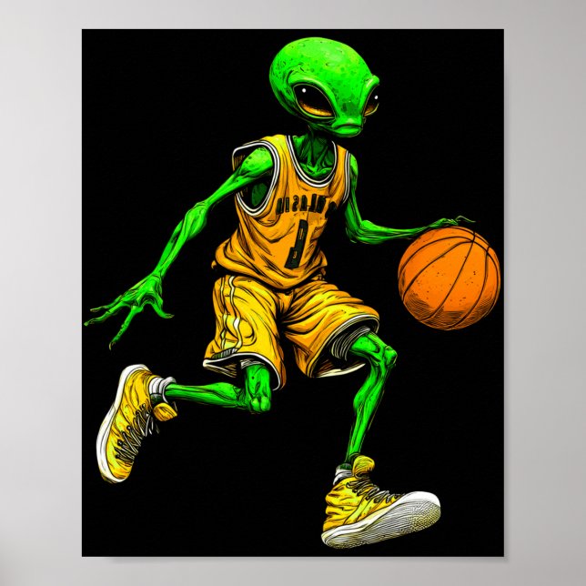 Affiche Joueur de basket extraterrestre à manches longues  (Devant)