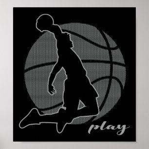 Affiche Joueur de basket (monochrome)