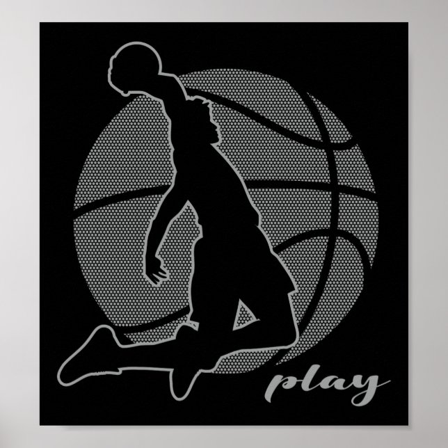 Affiche Joueur de basket (monochrome) (Devant)