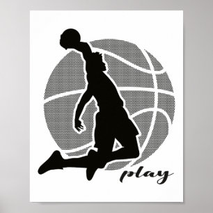 Affiche Joueur de basket (monochrome) 2