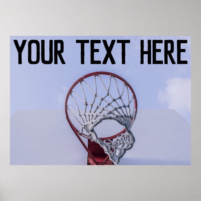 Affiche Joueur de basket Nom personnalisé ou sport texte (Devant)