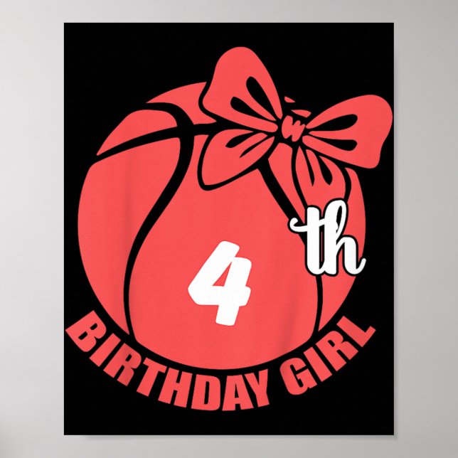 Affiche Joueur de basketball 4ème anniversaire Basketball  (Devant)