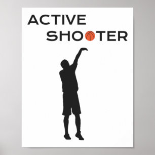 Affiche Joueur de basketball de tir actif Basketball actif
