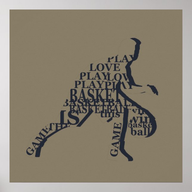 Affiche Joueur de basketball en train de dribbler (Devant)