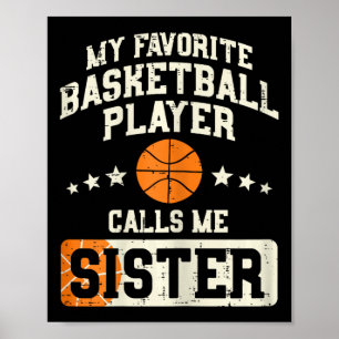 Affiche Joueur de basketball favori Soeur Famille Matching