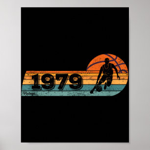 Affiche Joueur de basketball Jeu Vintage Né 1979 Anniversa