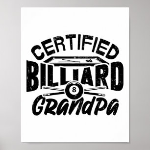 Affiche Joueur de billard Billard Billard Grandpa Billard