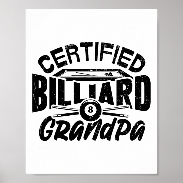 Affiche Joueur de billard Billard Billard Grandpa Billard  (Devant)