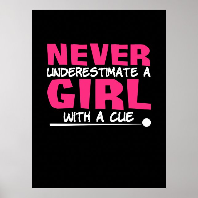 Affiche Joueur de billard | Billard de piscine avec une cu (Devant)