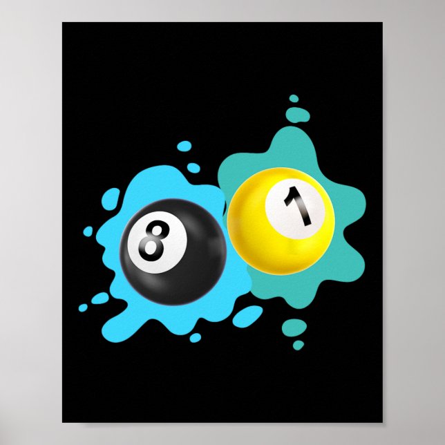 Affiche Joueur de billard de billard de piscine de 8 balle (Devant)