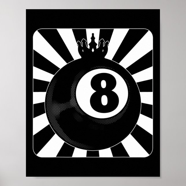 Affiche Joueur de billard de billard de piscine de 8 balle (Devant)