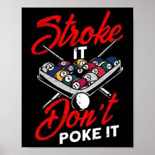 Affiche Joueur de billard de billard Snooker Drôle Stroke