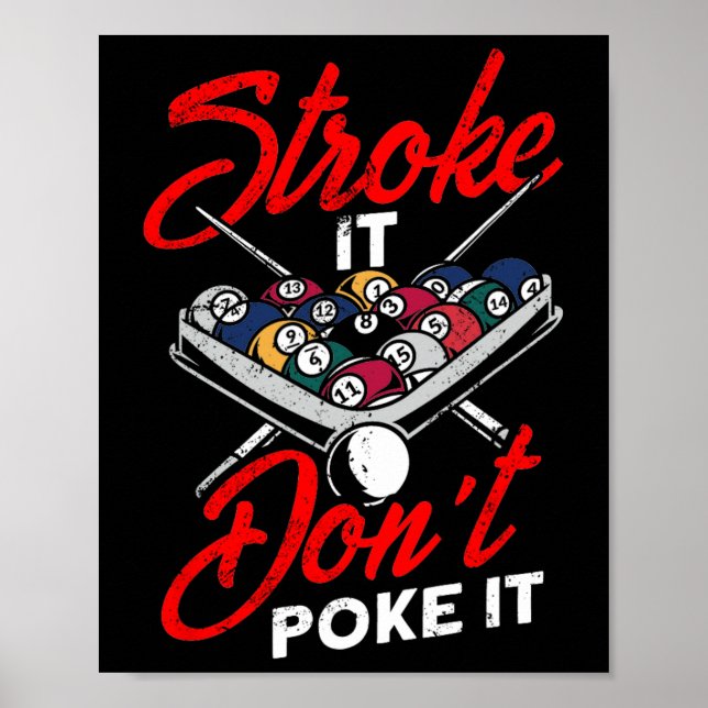 Affiche Joueur de billard de billard Snooker Drôle Stroke  (Devant)