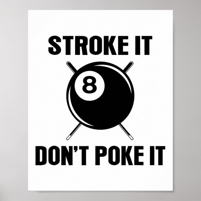 Affiche Joueur de billard de billard Snooker Drôle Stroke  (Devant)