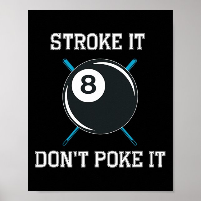 Affiche Joueur de billard de billard Snooker Drôle Stroke  (Devant)