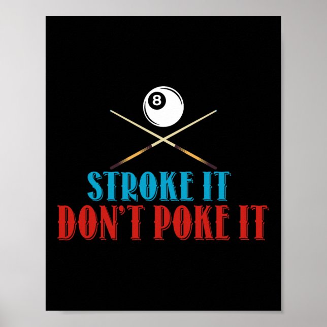 Affiche Joueur de billard de billard Snooker Drôle Stroke  (Devant)
