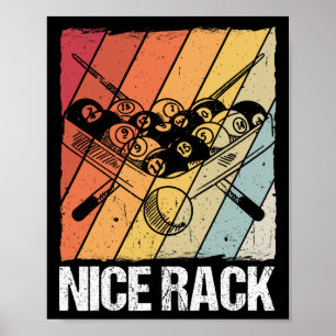 Affiche Joueur de billard en rack
