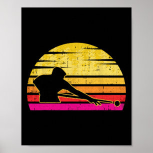 Affiche Joueur de billard Retro Vintage Sports Pool Snooke