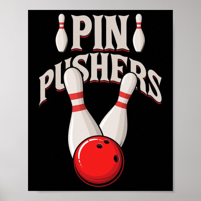 Affiche Joueur de Bowling Pins Pin Ball (Devant)