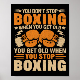 Affiche Joueur de boxe drôle Vieux pensionnat Jeune format