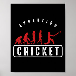 Affiche Joueur de cricket Athlètes Sports Entraîneur Évolu