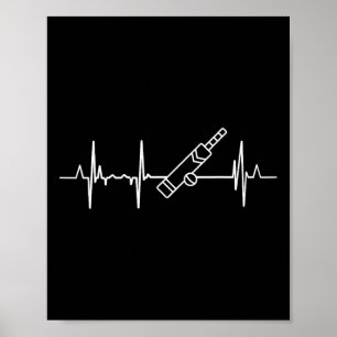 Affiche Joueur de cricket au rythme cardiaque ligne du cœu
