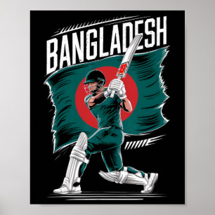 Affiche Joueur de cricket bangladais entraîneur fans bangl