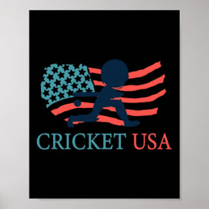 Affiche Joueur de cricket Équipe de cricket États-Unis Ent