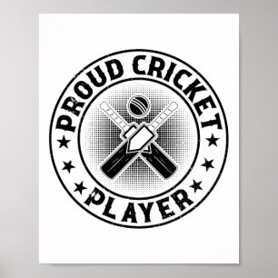 Affiche Joueur de cricket fier - Joueur de cricket qui jou
