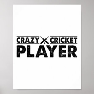 Affiche Joueur de cricket fou - Joueur de cricket qui fait