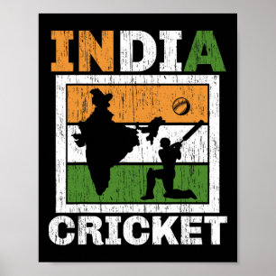 Affiche Joueur de cricket indien Cricketeur T et Ll Amour