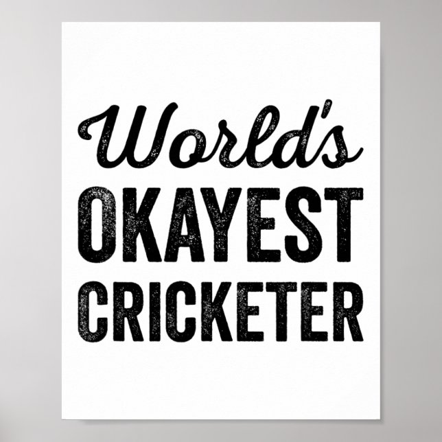 Affiche Joueur de cricket le plus correct au monde humour  (Devant)