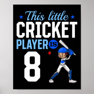 Affiche Joueur de cricket pour 8e anniversaire