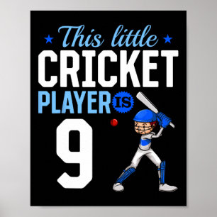 Affiche Joueur de cricket pour 9e anniversaire