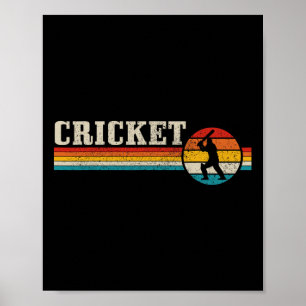 Affiche Joueur de cricket Sports Vintage Rétro Cricket 