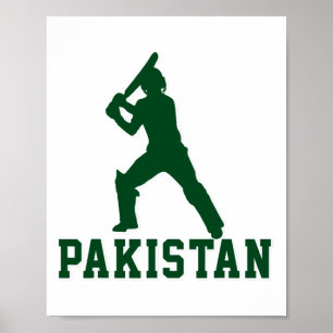 Affiche Joueur de cricket Tsman Pakistan Cadeau de sport
