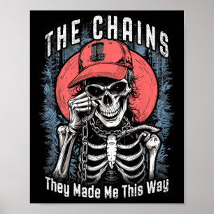 Affiche Joueur de Disc Golf Chaînes de squelette m'ont fai