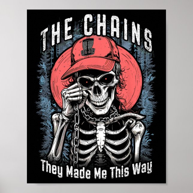 Affiche Joueur de Disc Golf Chaînes de squelette m'ont fai (Devant)