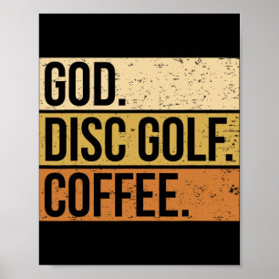 Affiche Joueur de disc golf chrétien disant Je Dieu. Disc